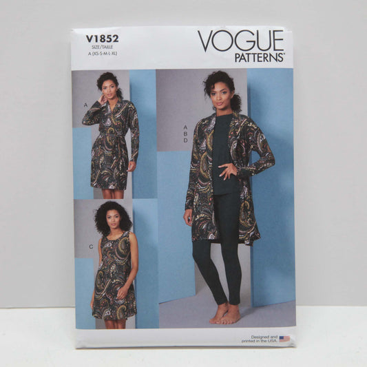 V1852 Misses Wrap Robe, Top, Dress and Pants