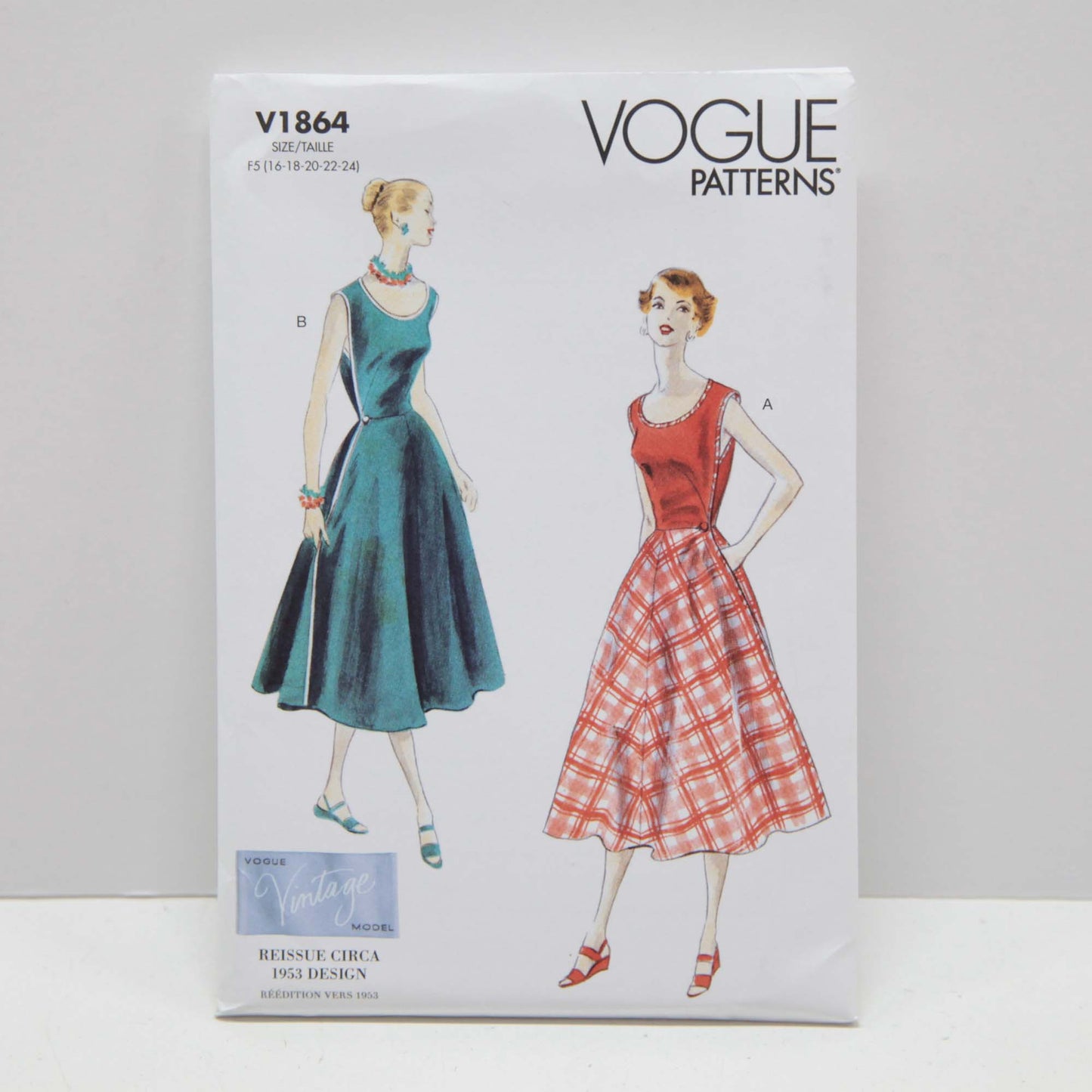 V1864 Vintage Vogue - Misses Wrap Dress